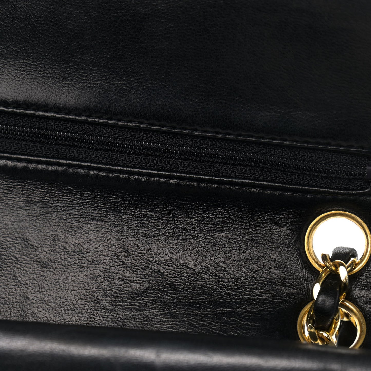 Lambskin Quilted Small Double Flap Black