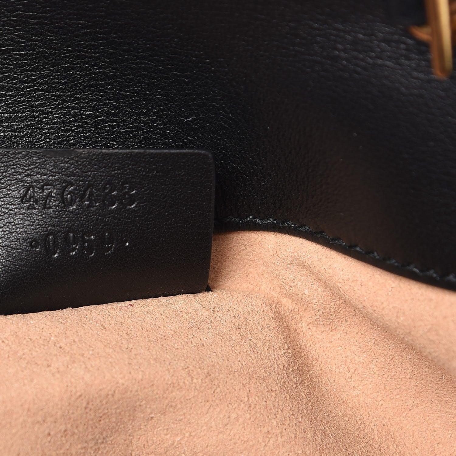Gucci Calfskin Matelasse Super Mini GG Marmont Shoulder Bag Black 7 of 8