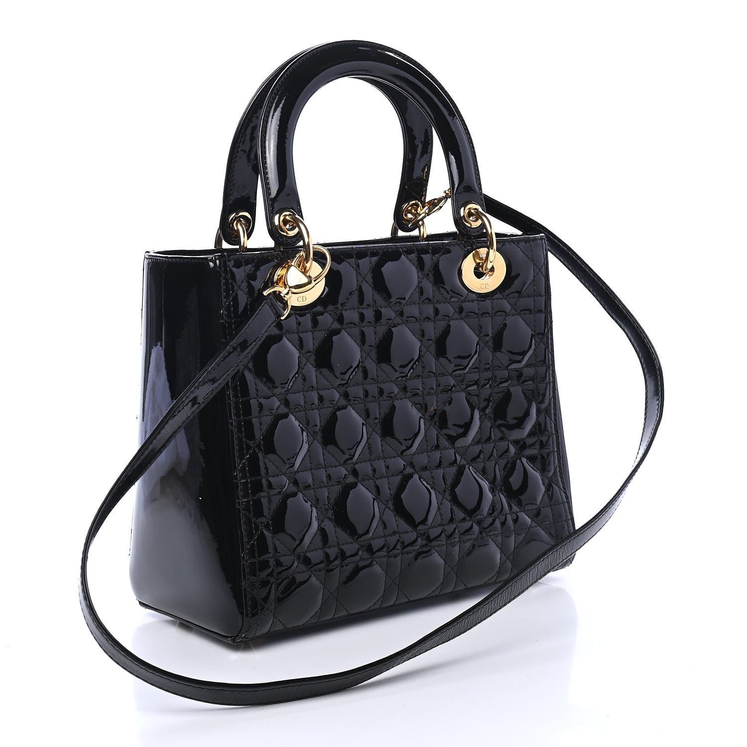 Christian Dior Patent Cannage Medium Lady Dior Black 2 of 4