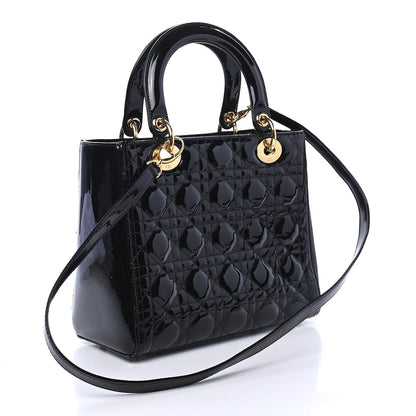 Christian Dior Patent Cannage Medium Lady Dior Black 2 of 4