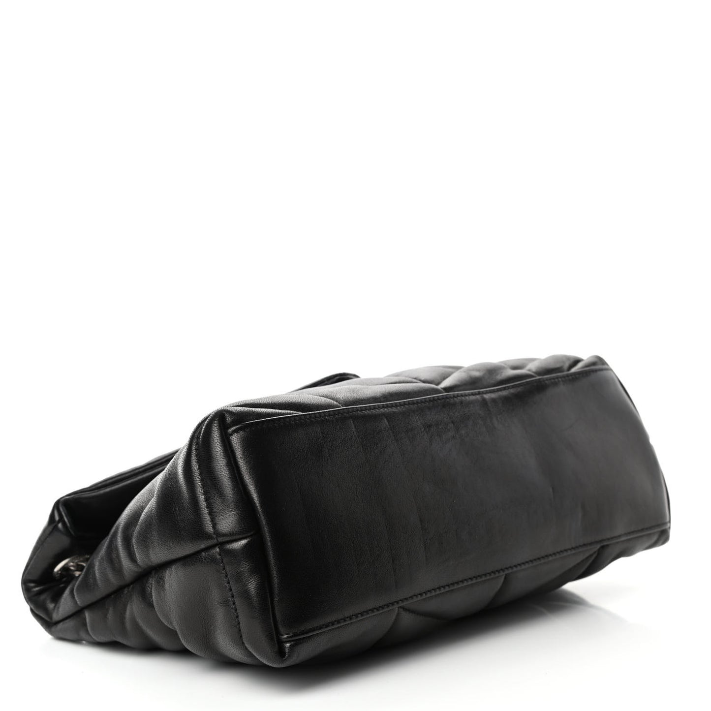 Lambskin Quilted Small Loulou Puffer Monogram Chain Satchel Black