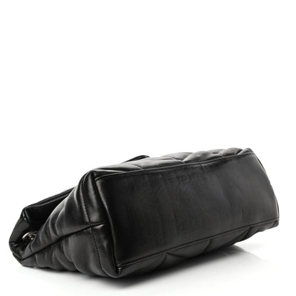 Saint Laurent Lambskin Quilted Small Loulou Puffer Monogram Chain Satchel Black 3 of 4