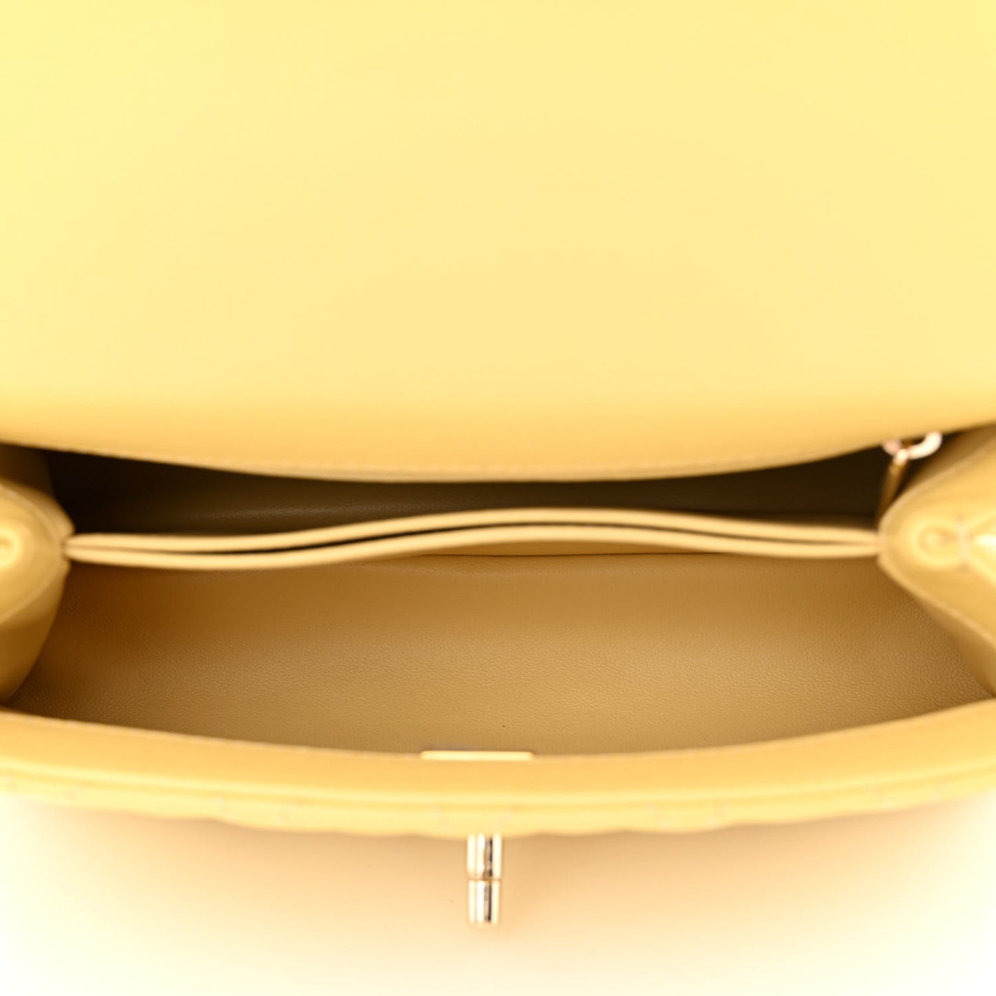 Caviar Quilted Mini Coco Handle Flap Yellow