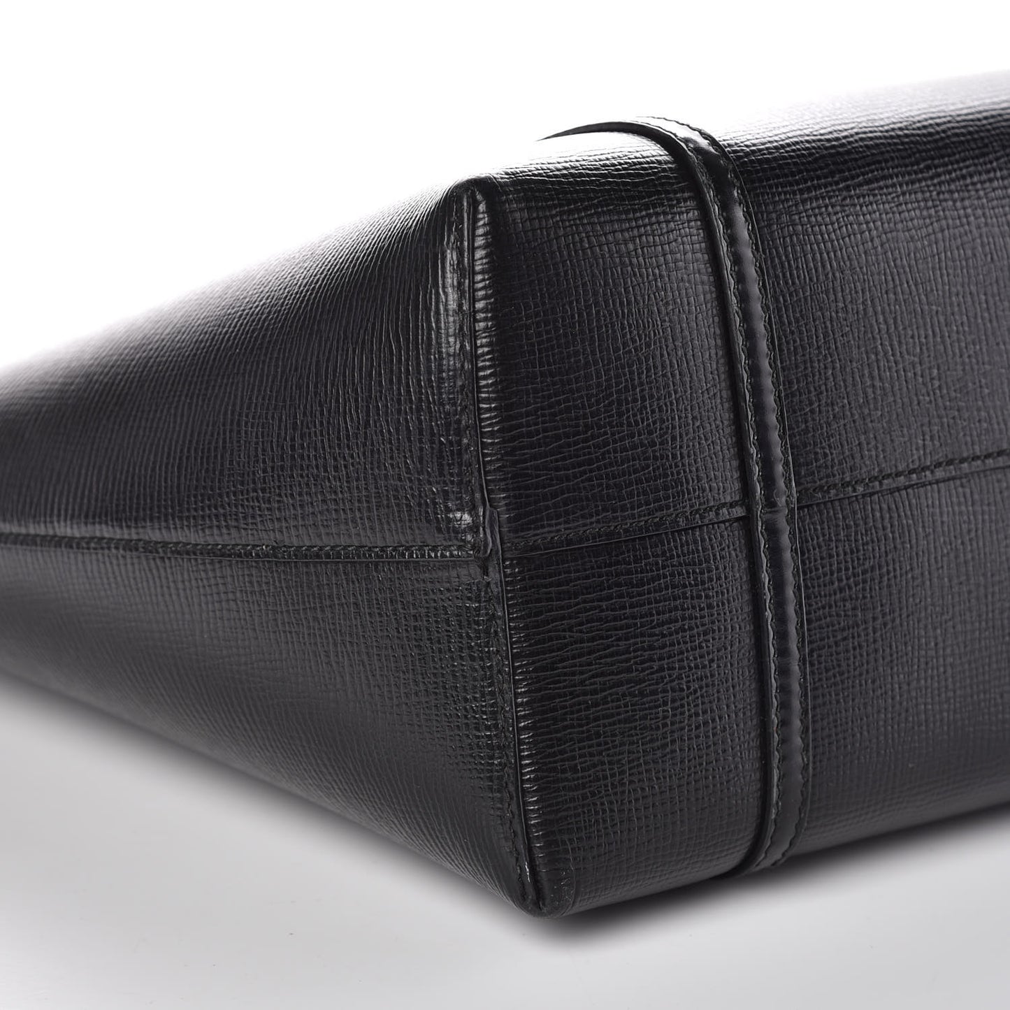 Textured Calfskin Miss Escape Tote Black