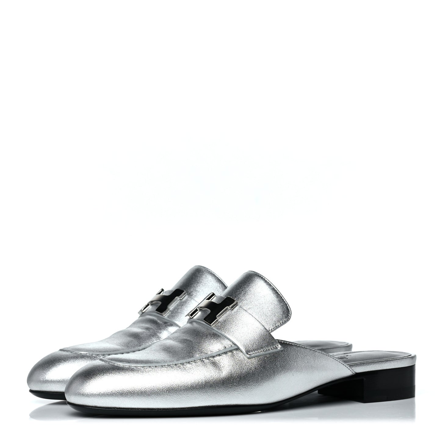 Metallic Nappa Trocadero Mule 37.5 Gris Argento
