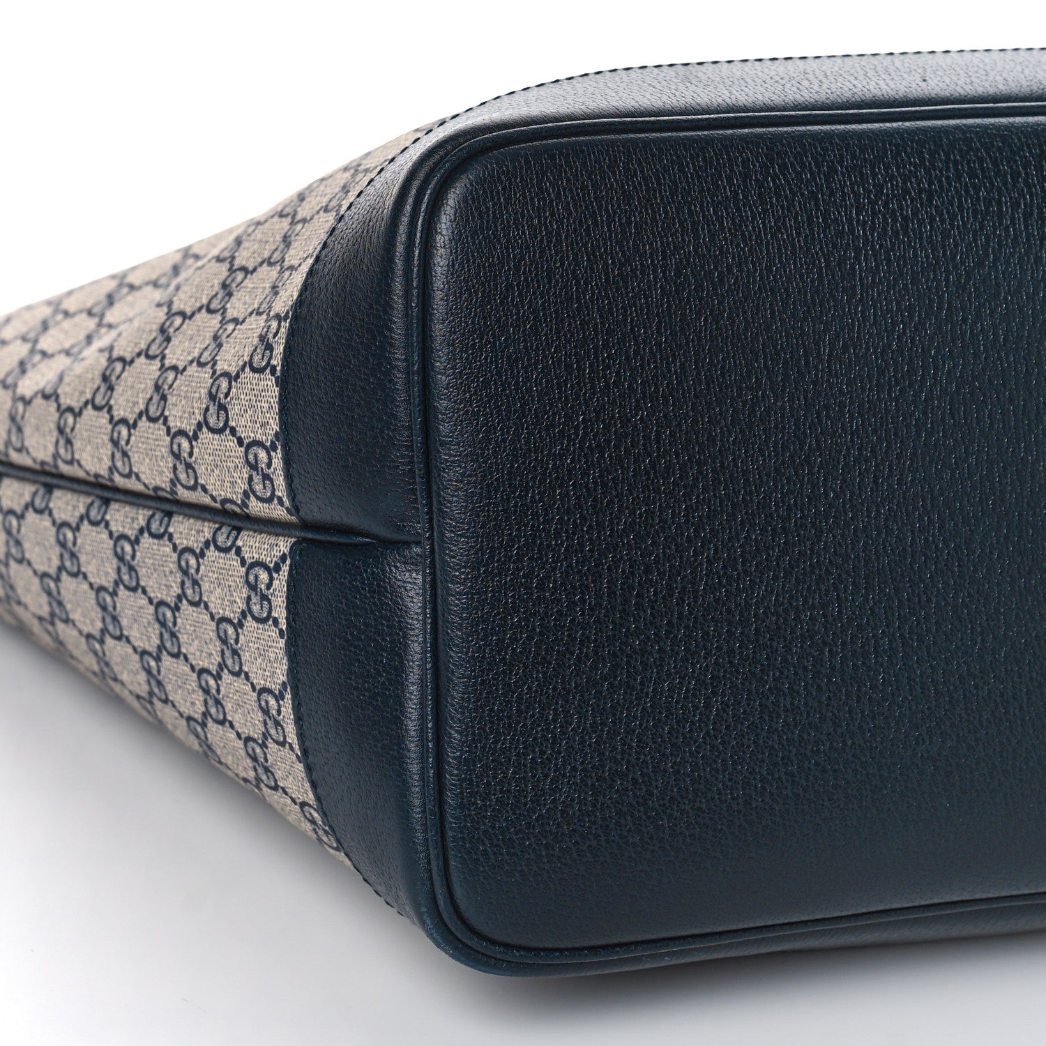 Gucci GG Supreme Monogram Textured Dollar Calfskin Web Large Ophidia Tote Beige Blue 9 of 10