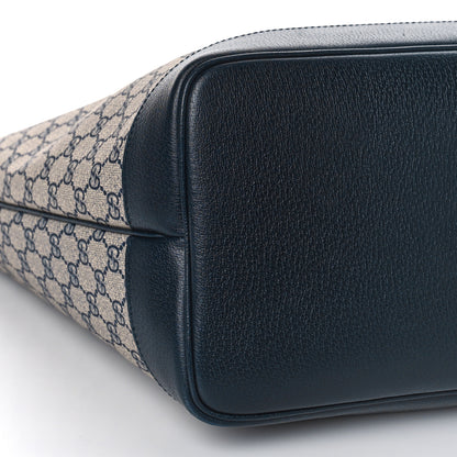 Gucci GG Supreme Monogram Textured Dollar Calfskin Web Large Ophidia Tote Beige Blue 9 of 10