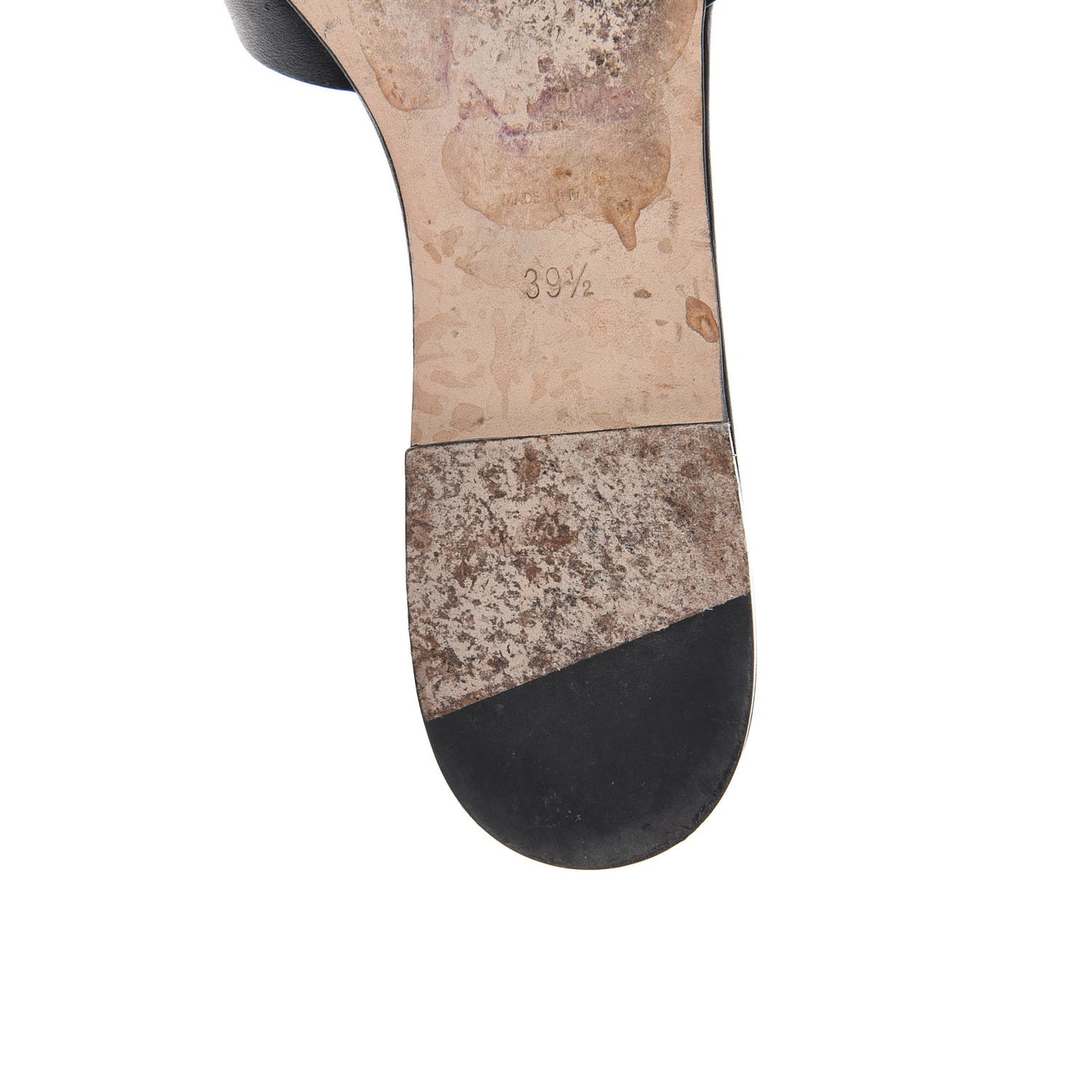 Calfskin Nu Pied 05 Slide Sandals 39.5 Black