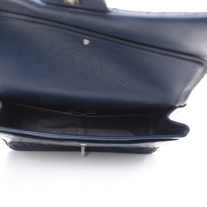 Chanel Patent Quilted Maxi Double Flap Navy Blue 5 of 14
