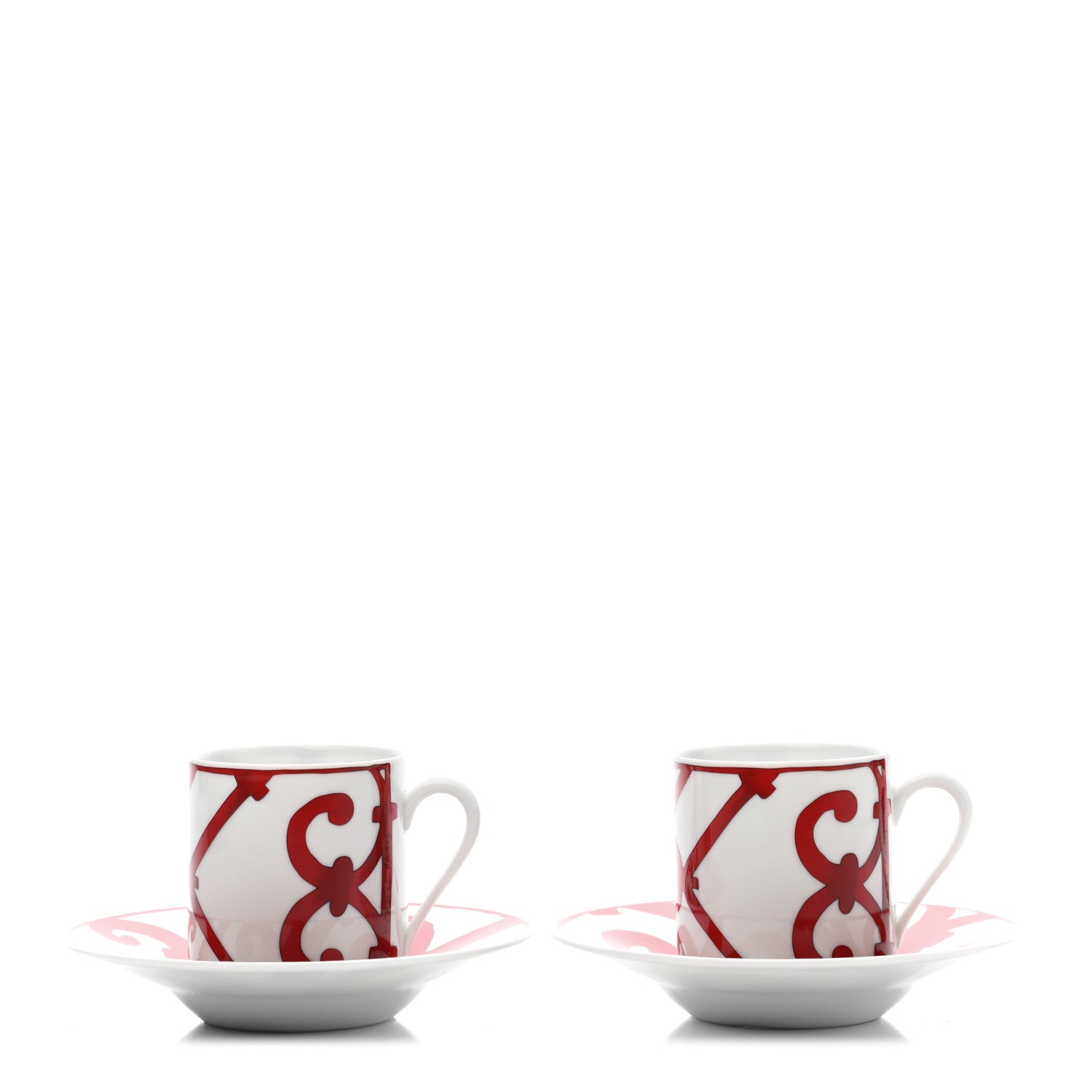 Hermes Porcelain Balcon du Guadalquivir Coffee Cup and Saucer Set of 2 1 of 7