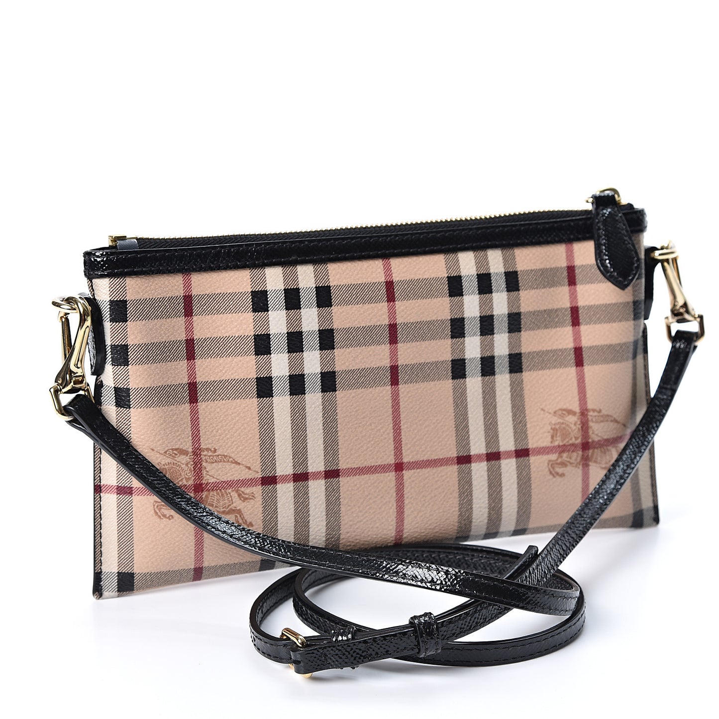 Haymarket Check Small Peyton Crossbody Clutch Bag Black