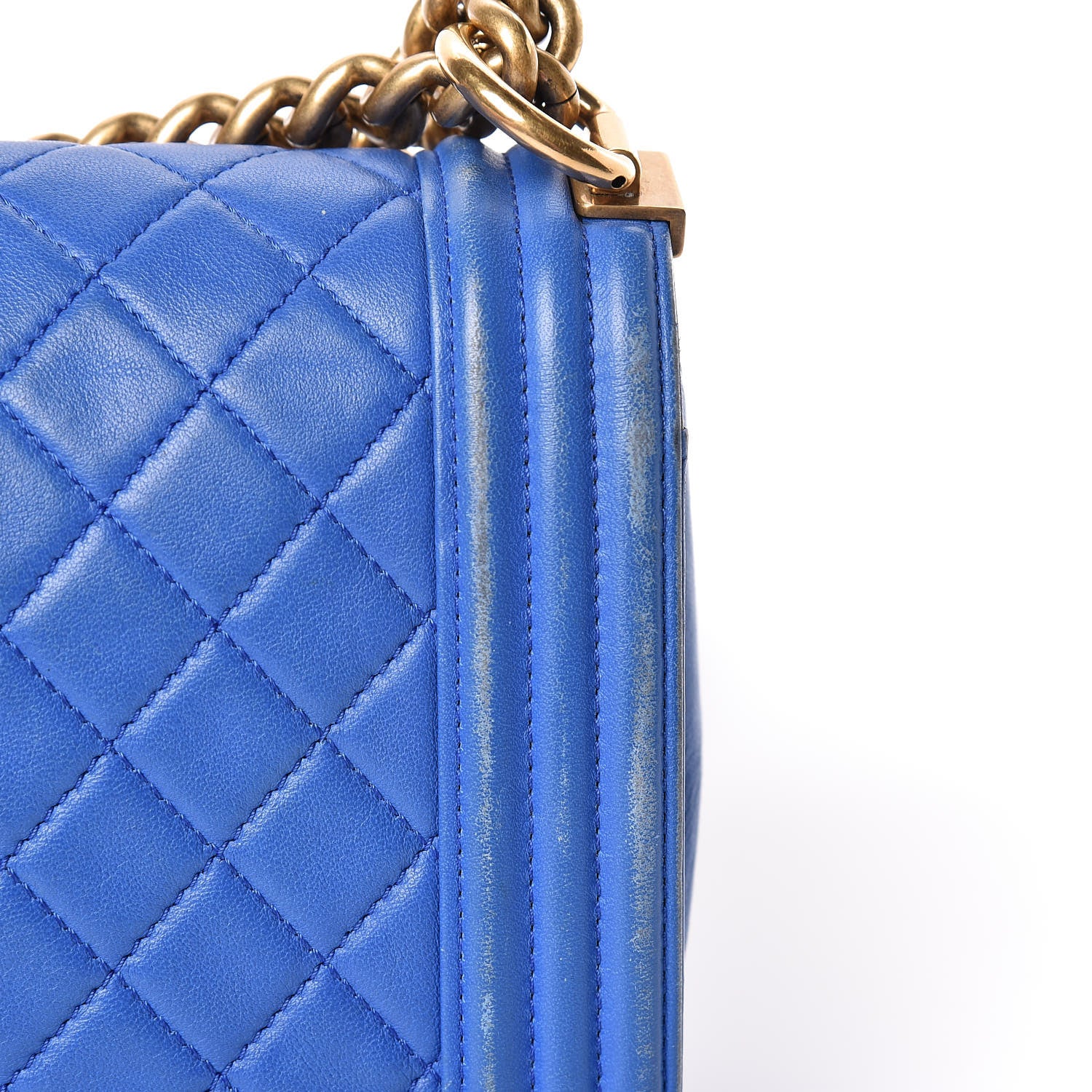 Chanel Lambskin Quilted Medium Boy Flap Blue 17 of 31