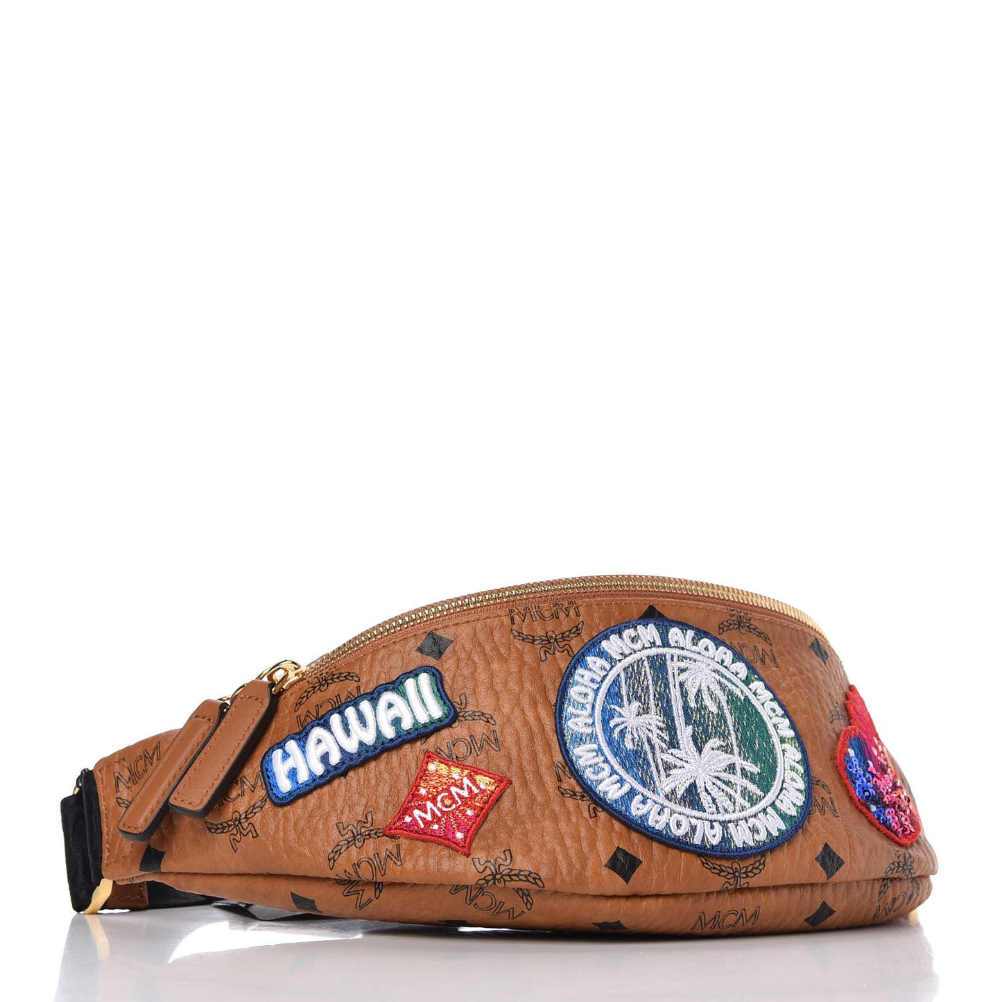 Visetos Hawaii Patch Small Stark Belt Bag Cognac