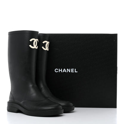 Chanel Caoutchouk CC High Boots 36 Black 9 of 9
