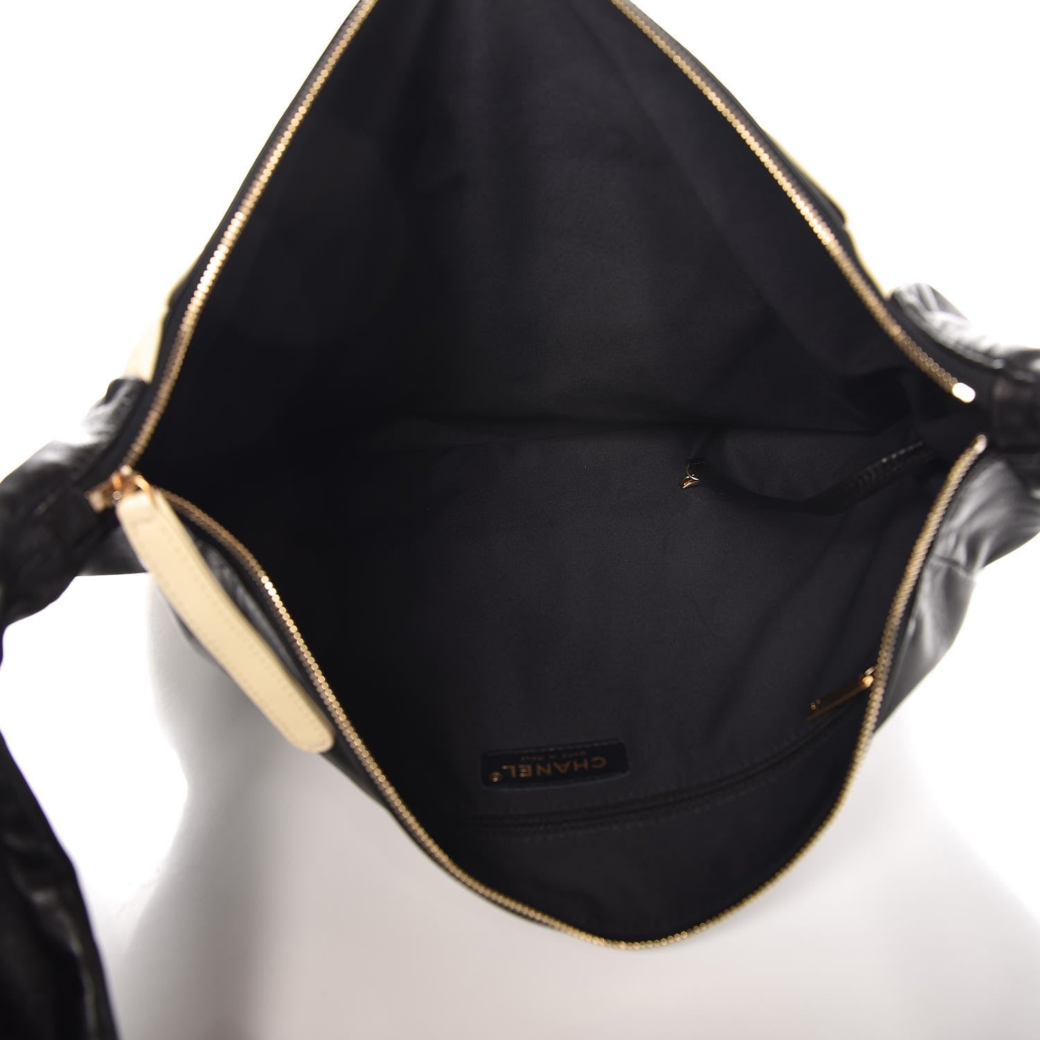 Chanel Lambskin Large Girl Bag Black Beige 5 of 7