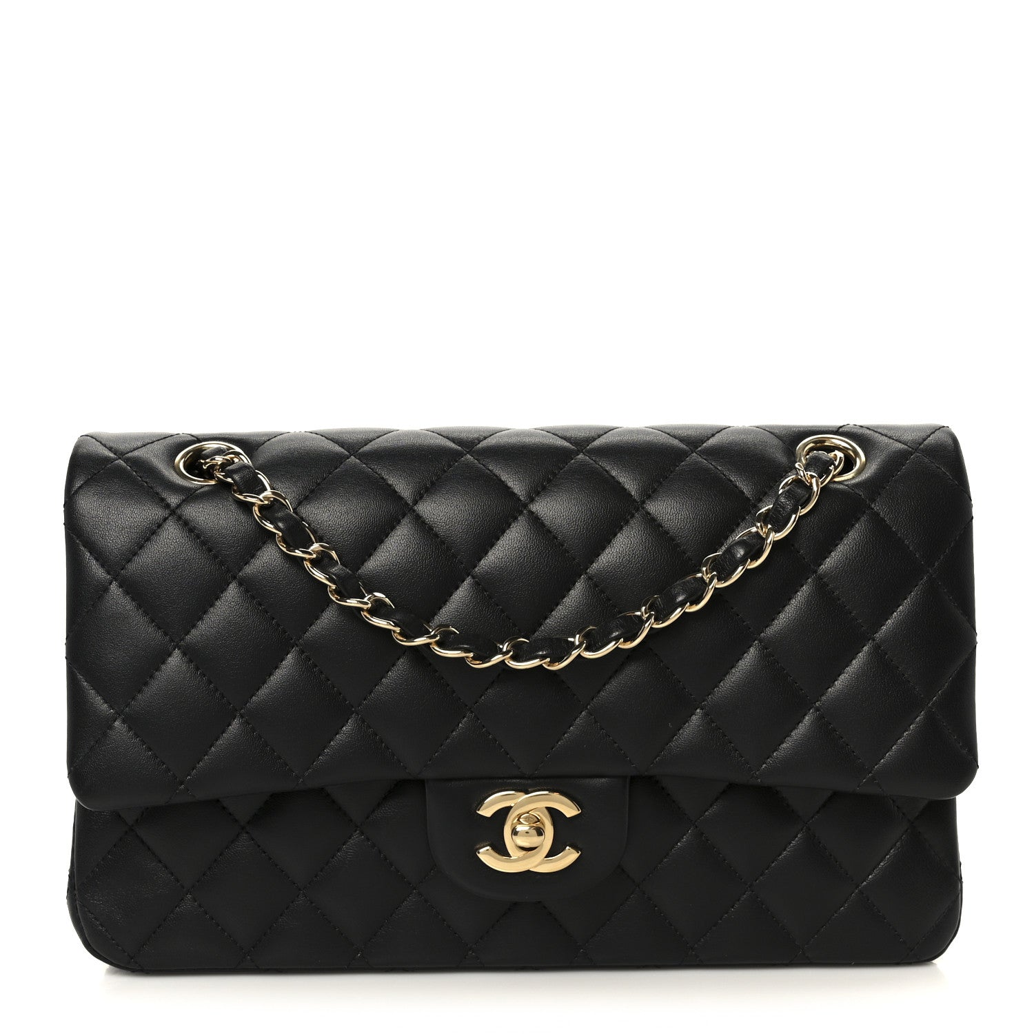 Chanel Lambskin Quilted Medium Double Flap Black 1 of 12