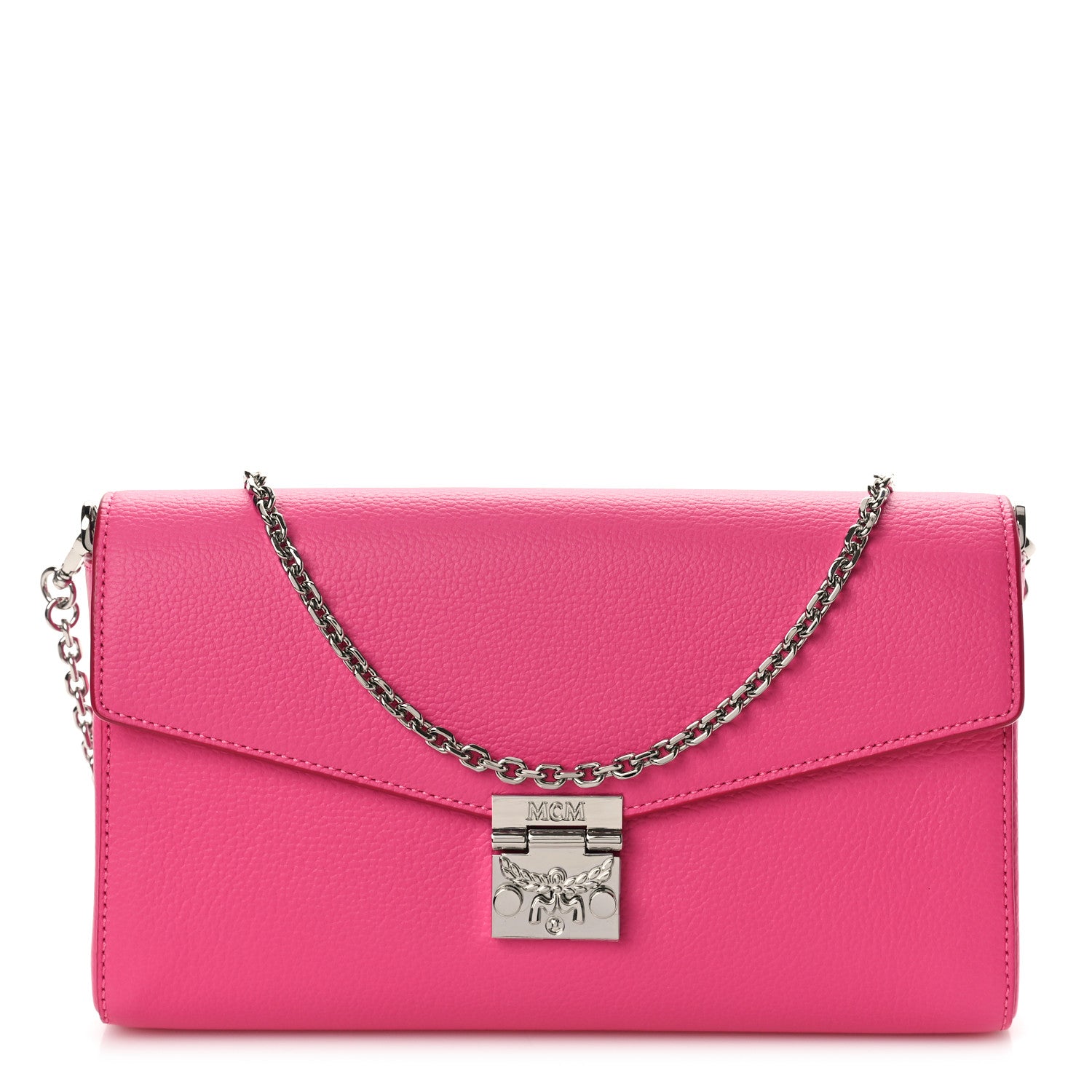 MCM Calfskin Large Patricia Wallet On Chain Pink 1 of 9