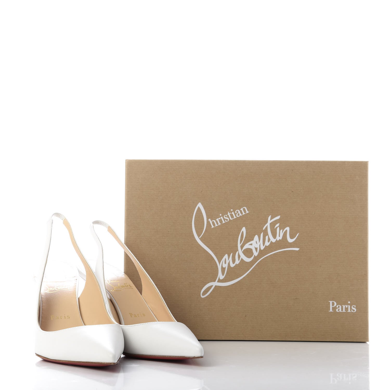 Christian Louboutin Nappa Clare Sling 80 Pumps 39 White 9 of 9