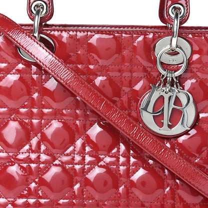 Christian Dior Patent Cannage Medium Lady Dior Red 7 of 11
