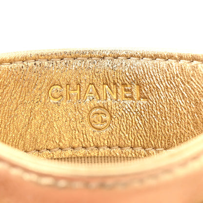 Chanel Metallic Lambskin Quilted CC Card Holder Gold 6 of 9