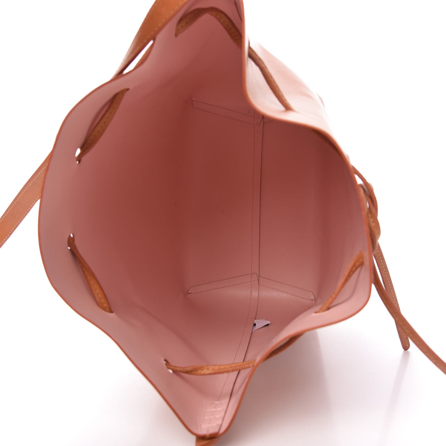 Vegetable Tanned Calfskin Bucket Bag Cammello Rosa