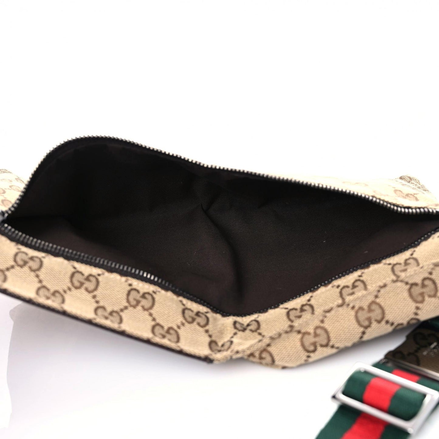 GG Monogram Double Pocket Belt Bag Dark Brown