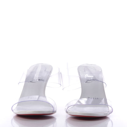 Christian Louboutin Patent PVC Just Nothing 85 Slide Sandals 36.5 White 2 of 9