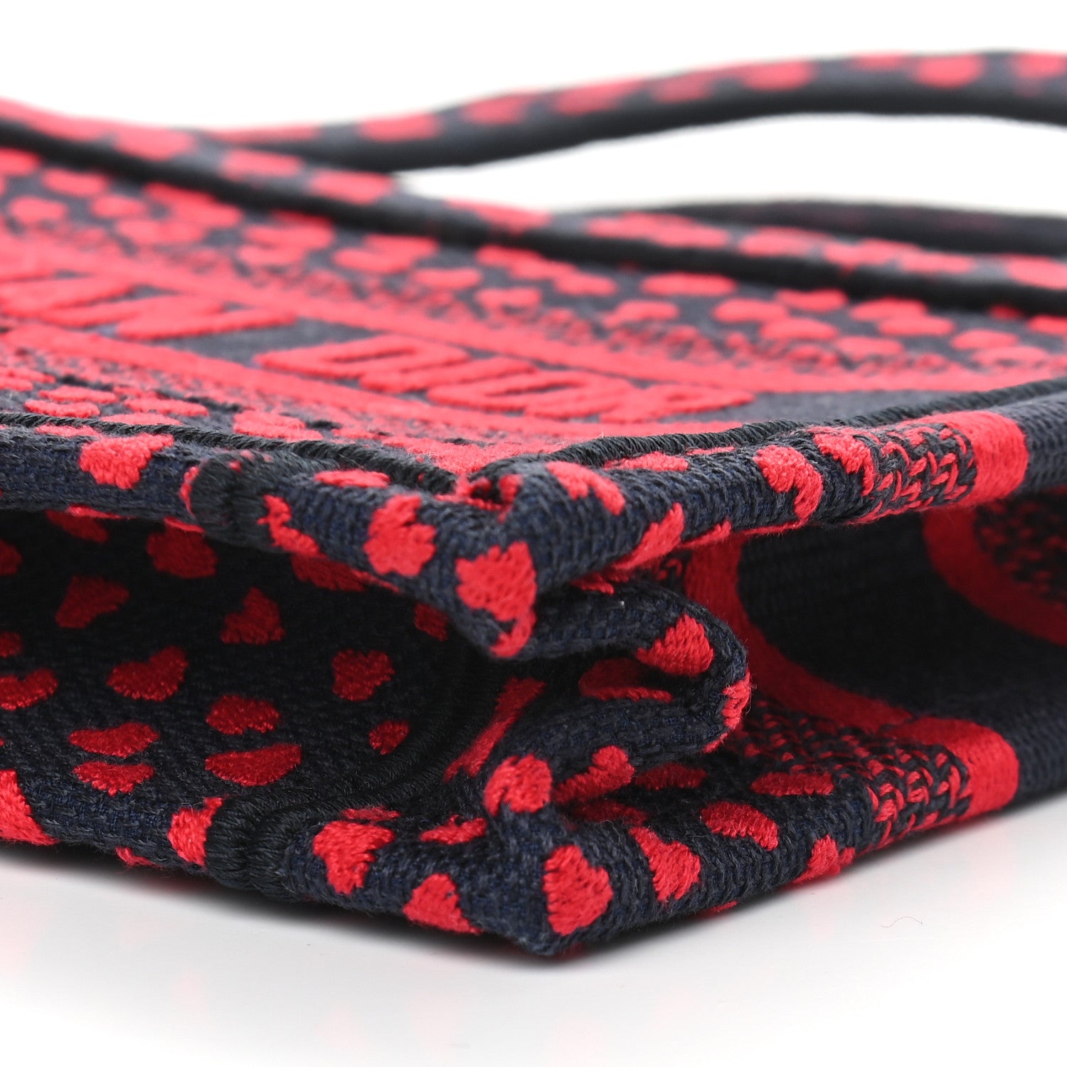 Christian Dior Canvas Embroidered Pop Heart I Love Paris Mini Book Tote Red Multicolor 9 of 9