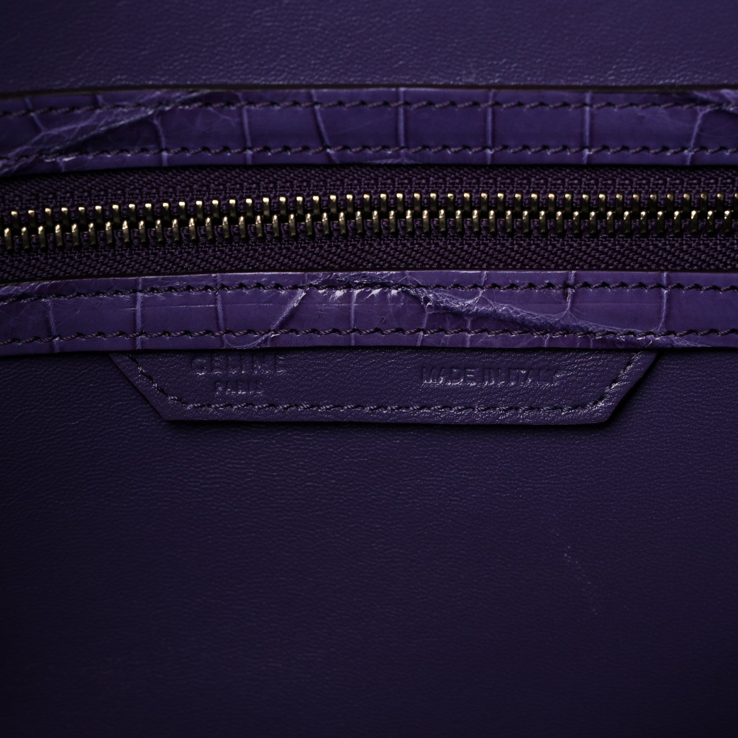 Celine Crocodile Mini Luggage Purple 7 of 12