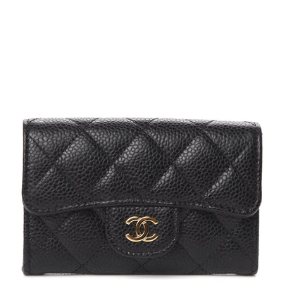 Chanel Caviar Quilted Flap Card Holder Wallet Black 1 of 7
