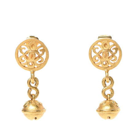 Chanel CC Clip On Drop Earrings Gold 1 of 4