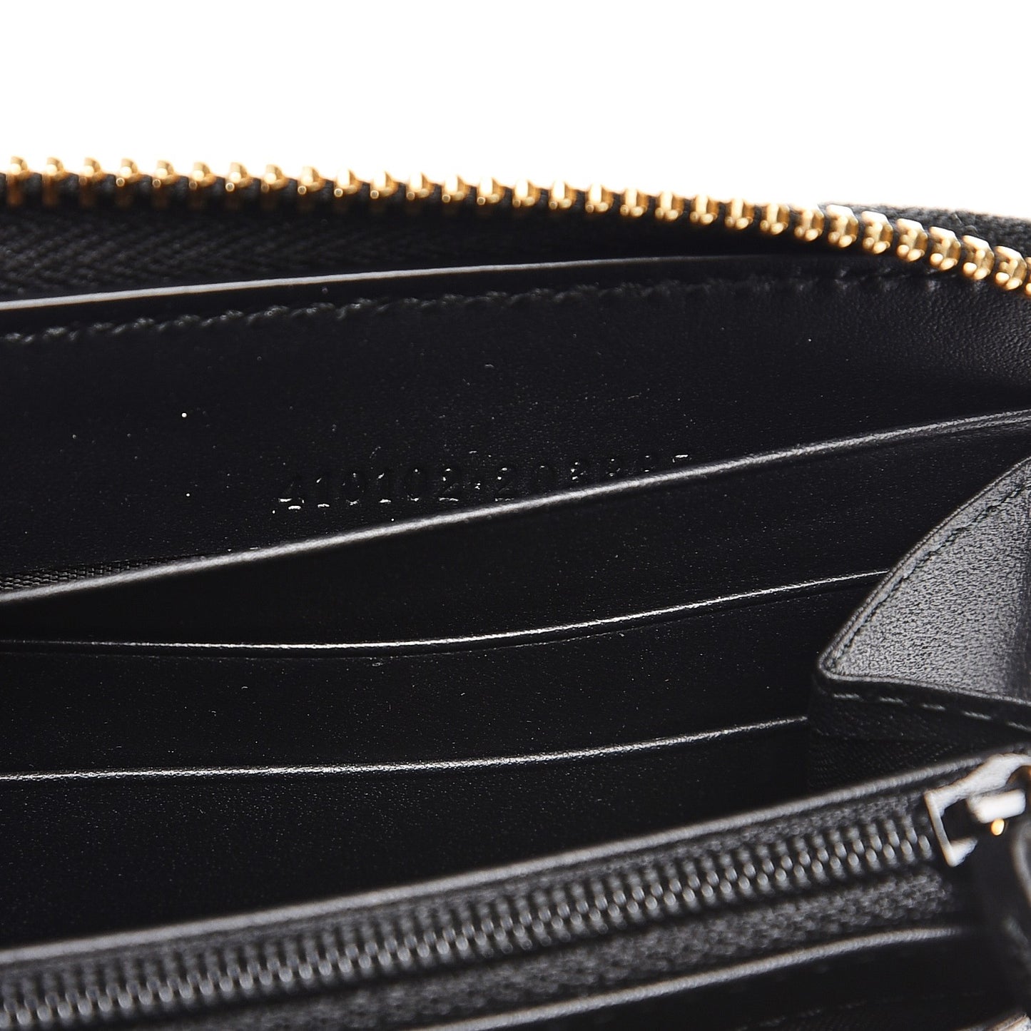 GG Supreme Monogram Moon Calfskin Zip Around Wallet Beige Ebony Black
