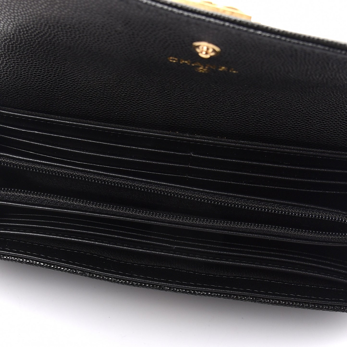Caviar Quilted Large Boy Gusset Flap Wallet Black