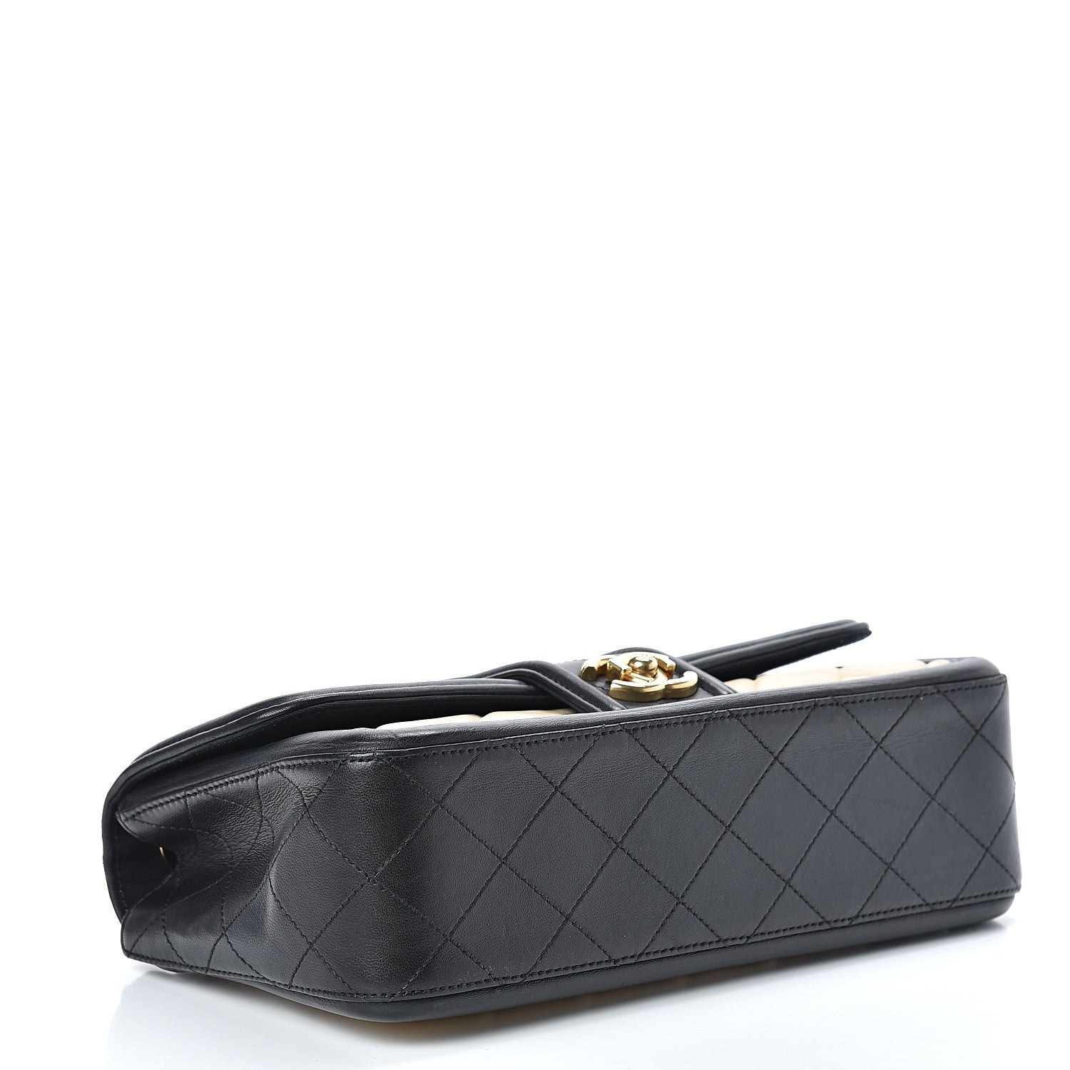 Chanel Lambskin Quilted Medium Elegant CC Flap Beige Black 4 of 11