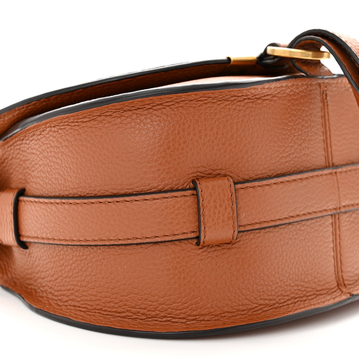 Grained Calfskin Small Marcie Saddle Bag Tan