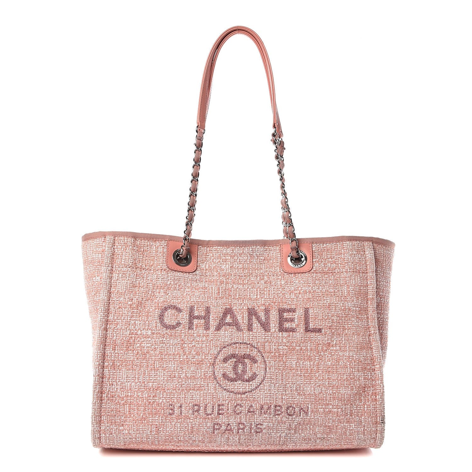 Chanel Canvas Deauville Small Tote Pink 1 of 14