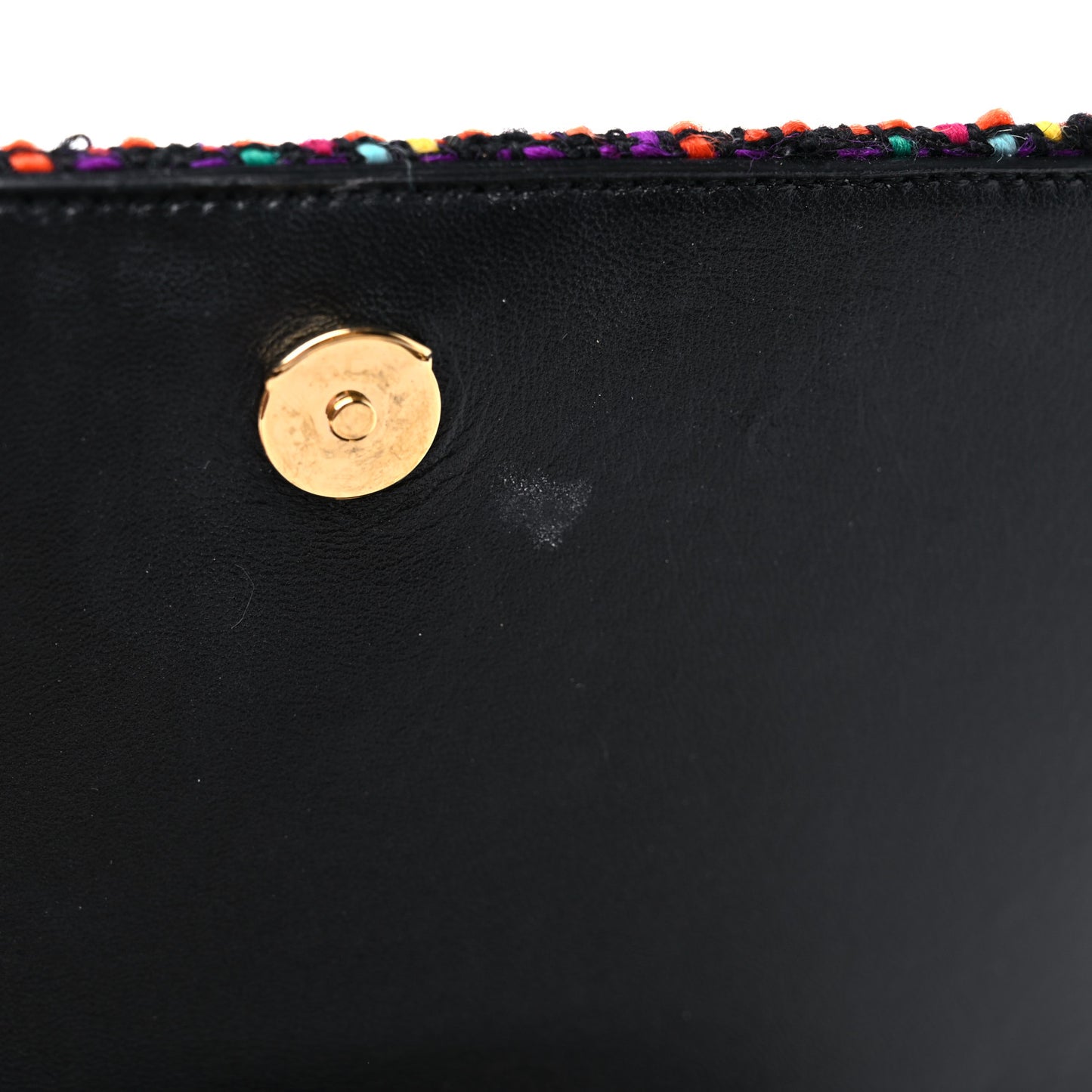 Tweed Small Monogram Kate Satchel Black Multicolor