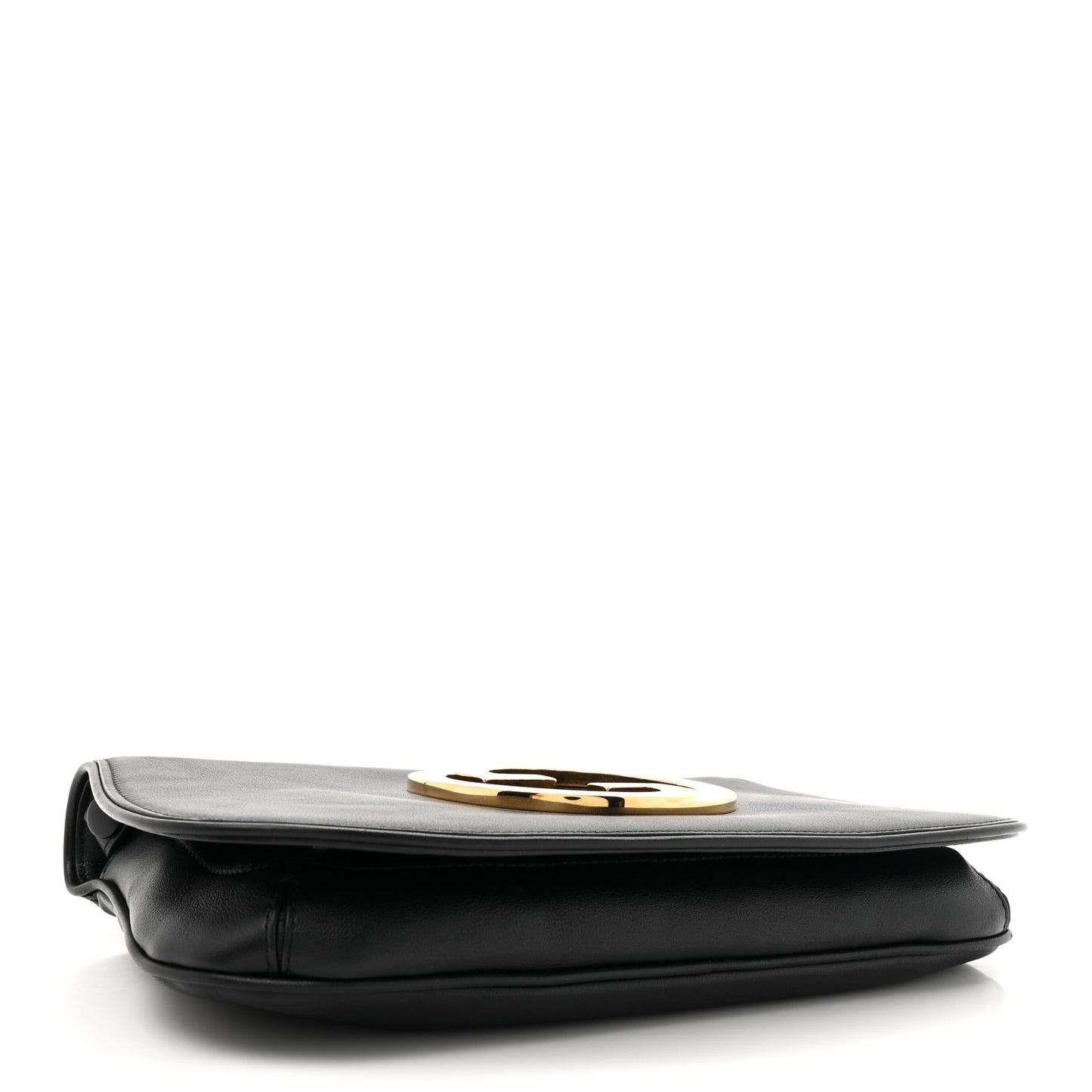 Roxy Calfskin Blondie Chain Shoulder Flap Bag Black