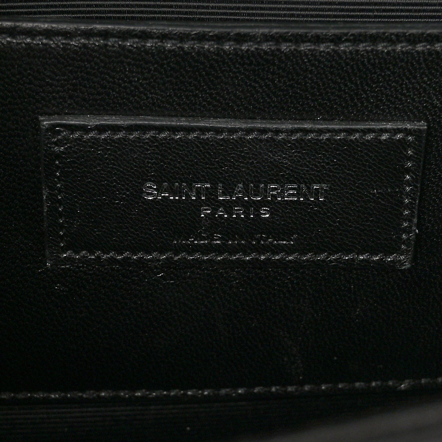 Saint Laurent Calfskin Crocodile Embossed Medium Classic Monogram Kate Tassel Satchel Black 6 of 10