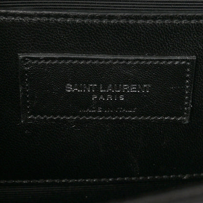 Saint Laurent Calfskin Crocodile Embossed Medium Classic Monogram Kate Tassel Satchel Black 6 of 10