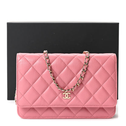 Chanel Caviar Quilted Wallet on Chain WOC Light Pink 11 of 11