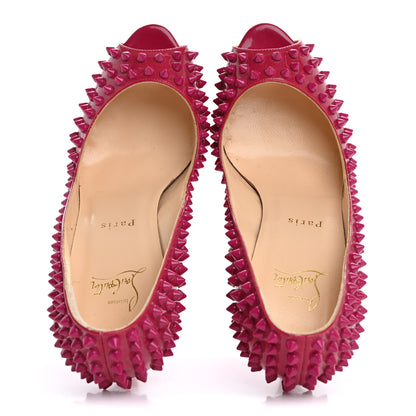 Christian Louboutin Patent Yolanda Spikes 120 Pumps 40 Grenadine 2 of 10