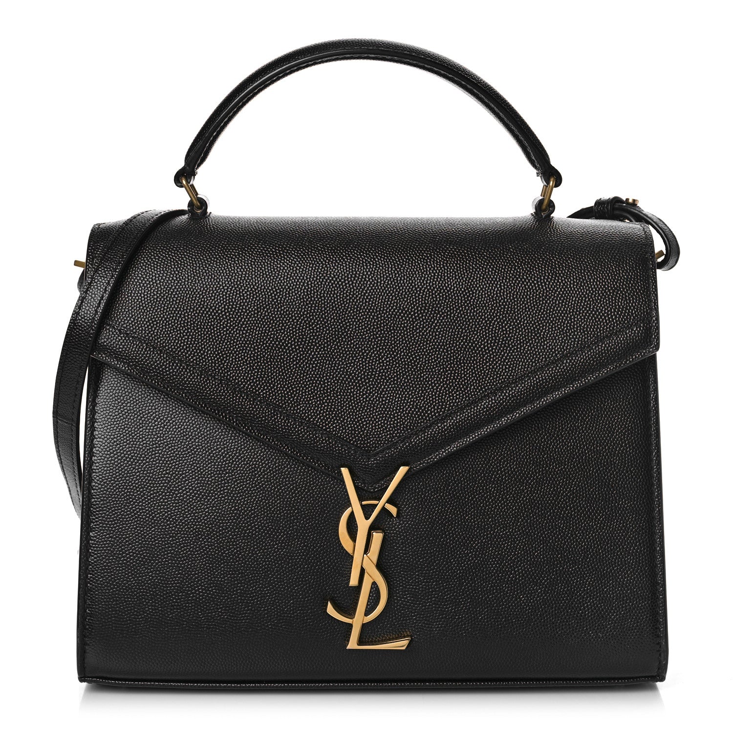 Saint Laurent Grain de Poudre Medium Classic Monogram Cassandra Top Handle Black Rouge Legion 1 of 9