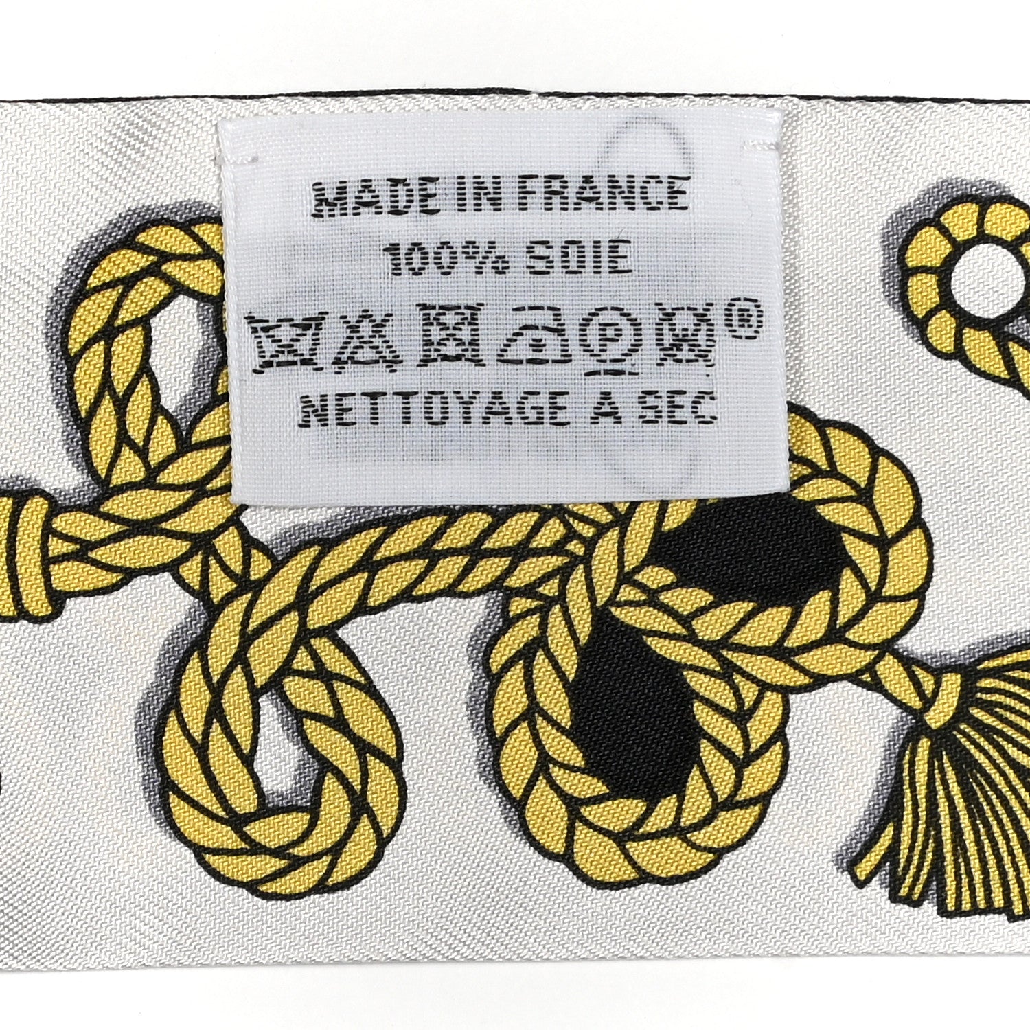 Hermes Silk Galons Et Brandebourg Twilly Black Gold White 3 of 4