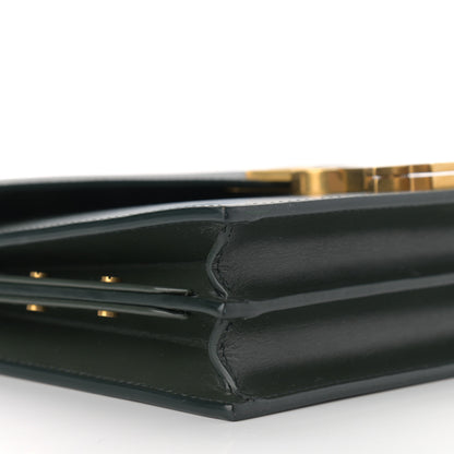 Saint Laurent Smooth Calfskin Monogram Cassandra Clasp Bag Dark Green 9 of 10