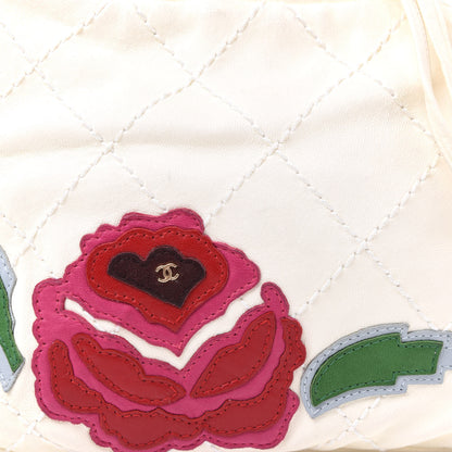 Chanel Lambskin Stitched Camellia Shoulder Bag White 9 of 9