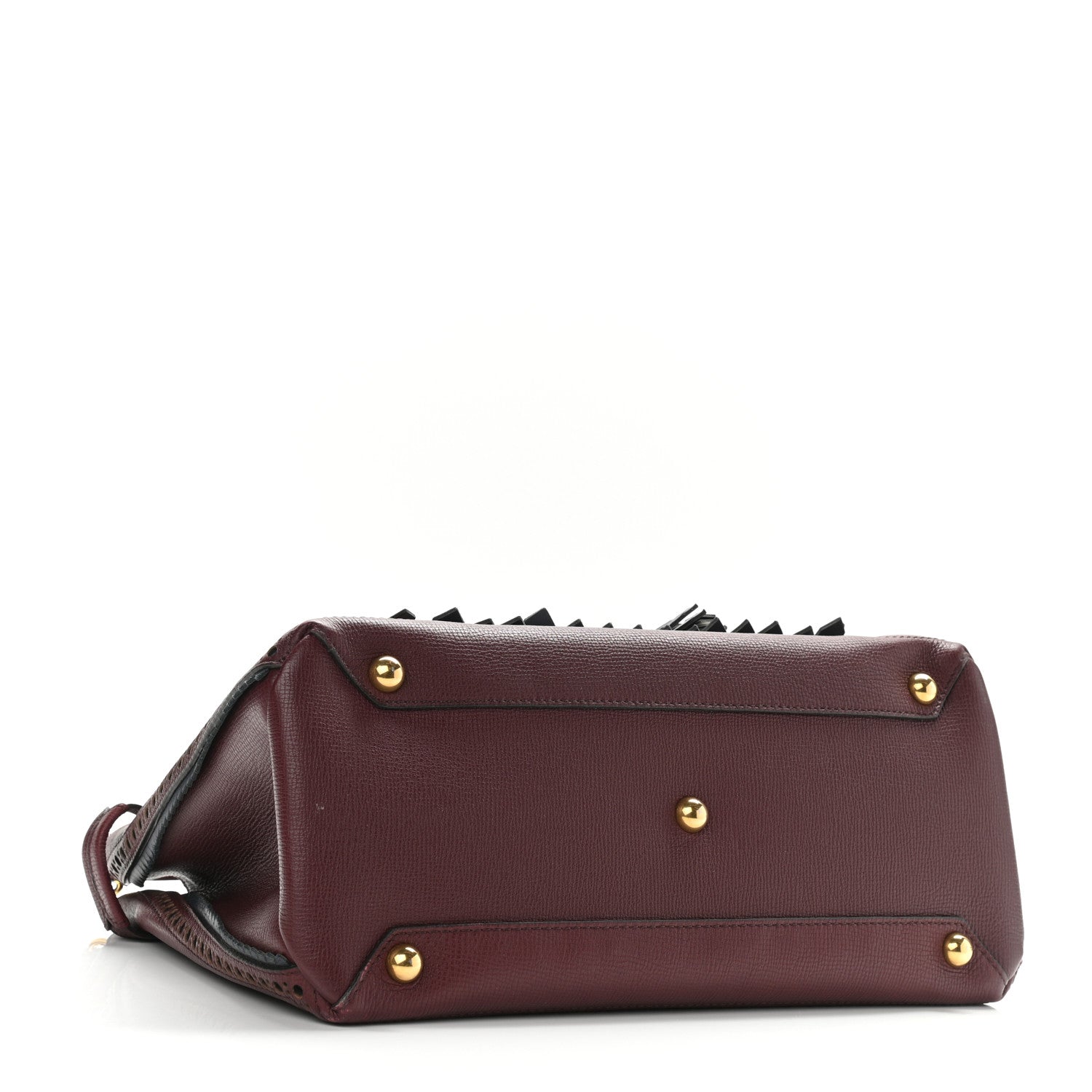 Burberry Grainy Calfskin Perforated Medium Broguing Tassel Banner Tote Mahogany Red 4 of 9
