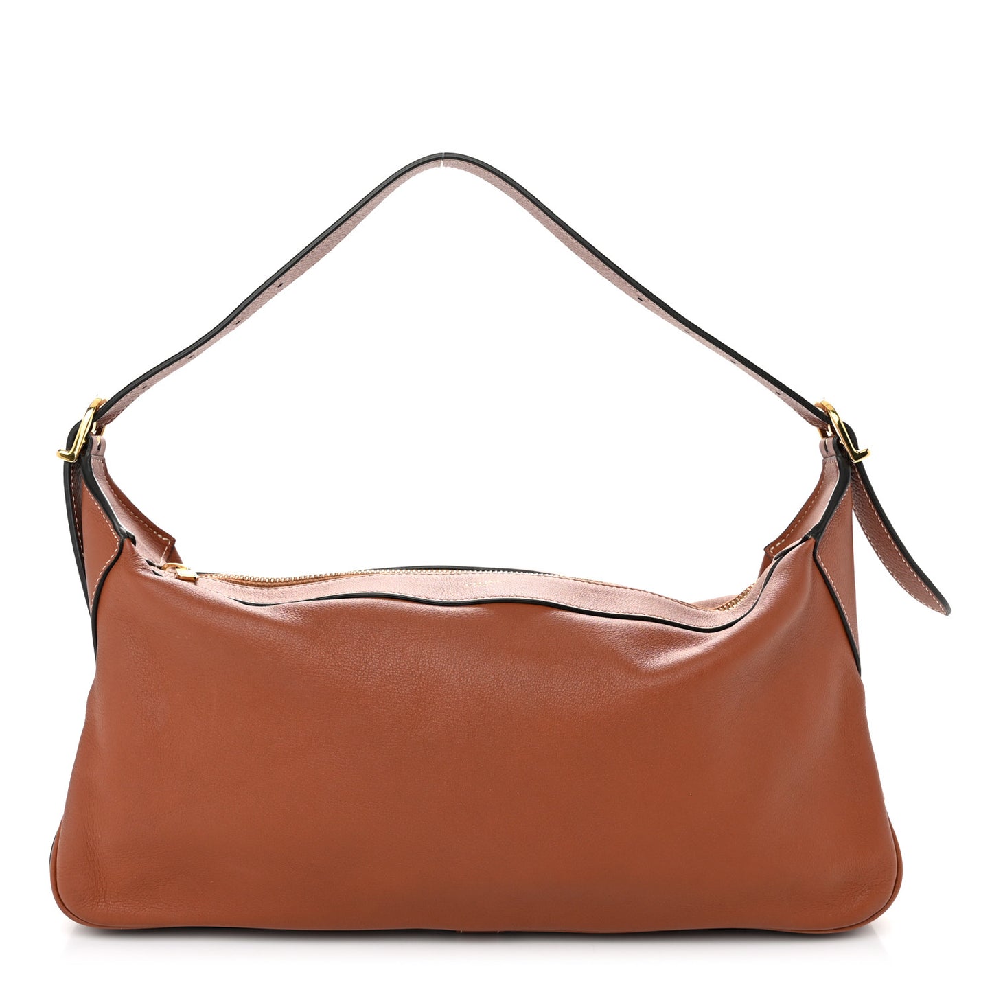 Supple Calfskin Medium Romy Shoulder Bag Tan