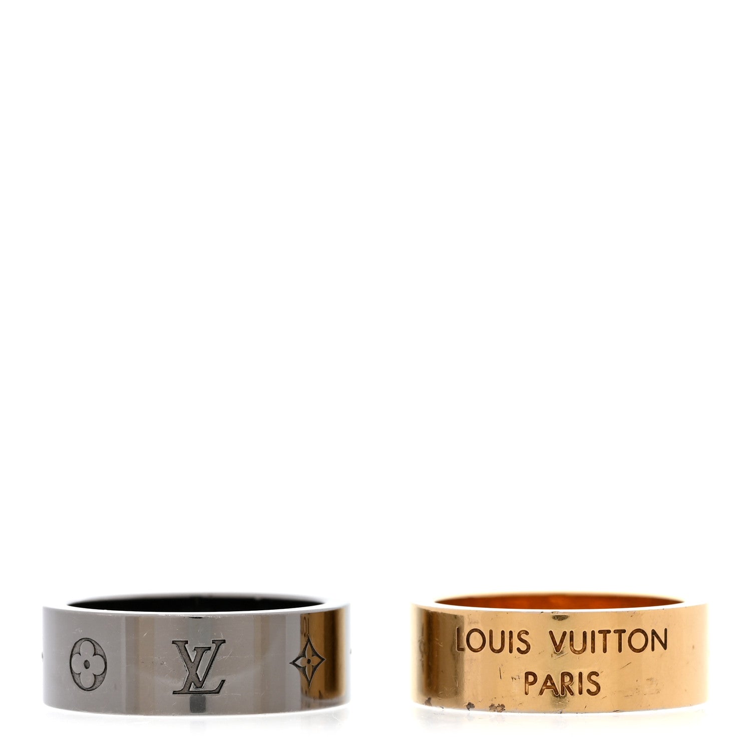 Louis Vuitton Metal LV Instinct Set of 2 Rings L 63 10.25 Silver