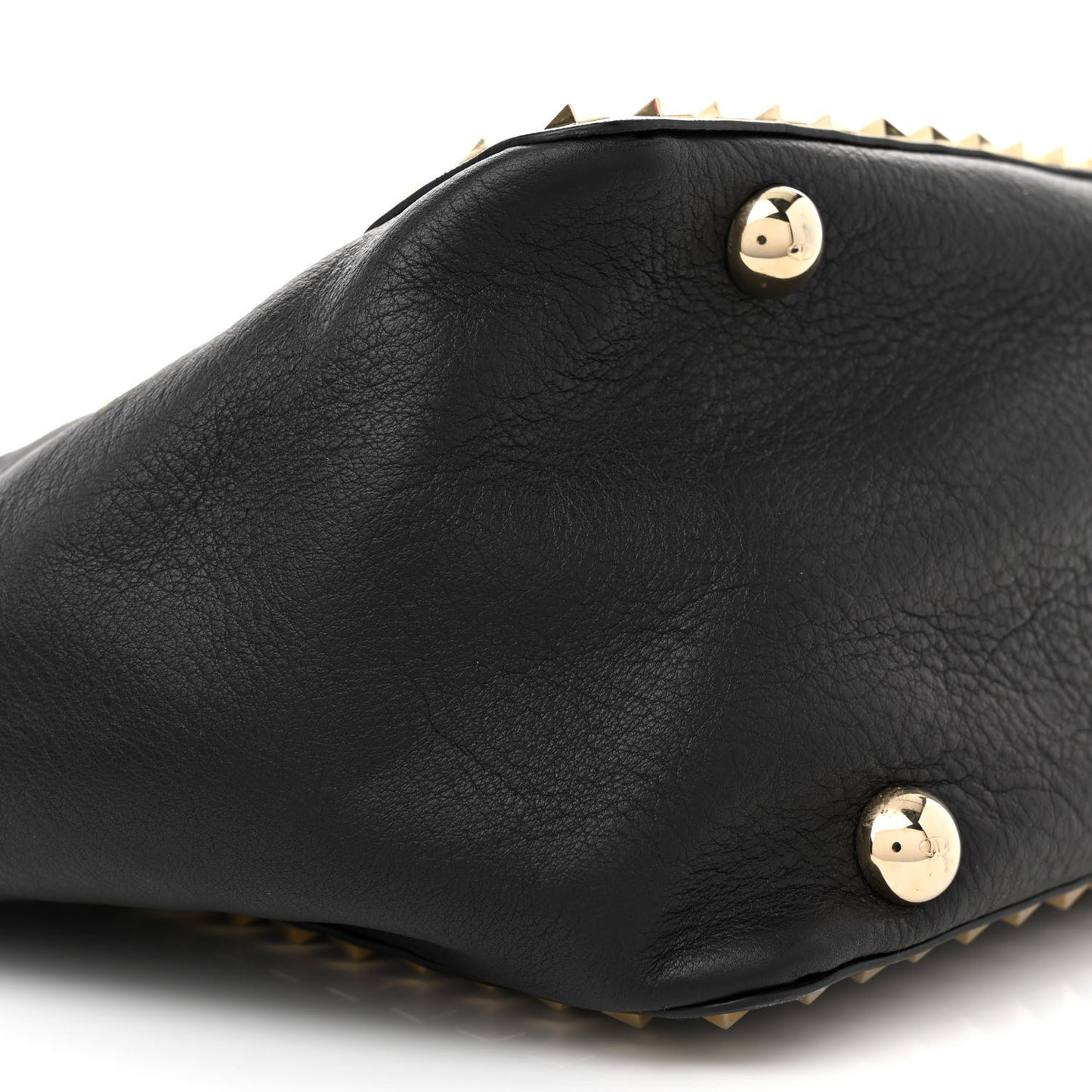 Vitello Medium Rockstud Tote Black